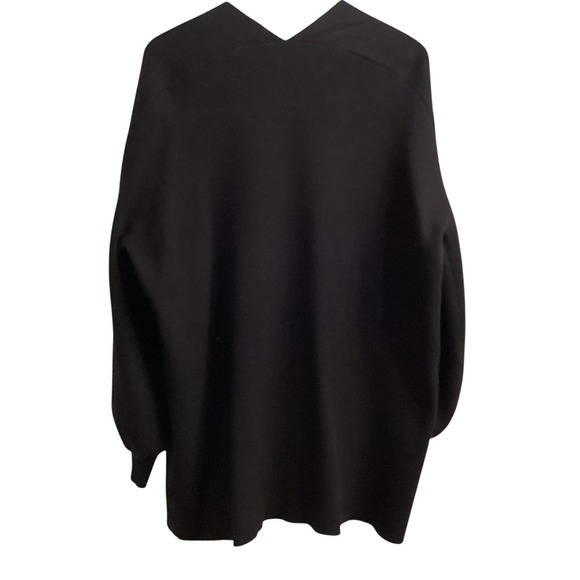 Crown & Ivy Black Balloon Sleeve Open Front Cardigan Sweater Women's Large - Picture 2 of 5